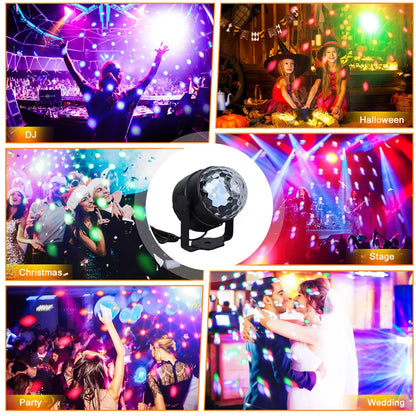 RGB LED Stage Disco Light Rotating DJ Ball Strobe Remote Sound Control Dj lights Karaoke Wedding Party Bar Club Laser Show Lamp