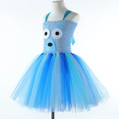 Costume pour filles, robe tutu de chien de berger de dessin animé,  costumes de chiot de chien d'animal pour enfants, déguisement de fête d'Halloween pour tout-petits
