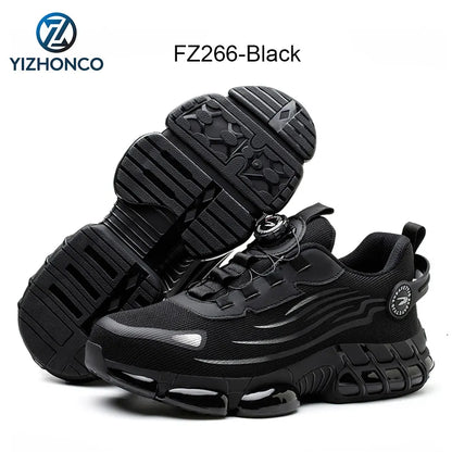 YIZHONCO Autumn Safety Shoes BOA Men Sneakers Steel Toe Cap Shoe Work Shoes Puncture-Proof Work Safety Shoes Boots