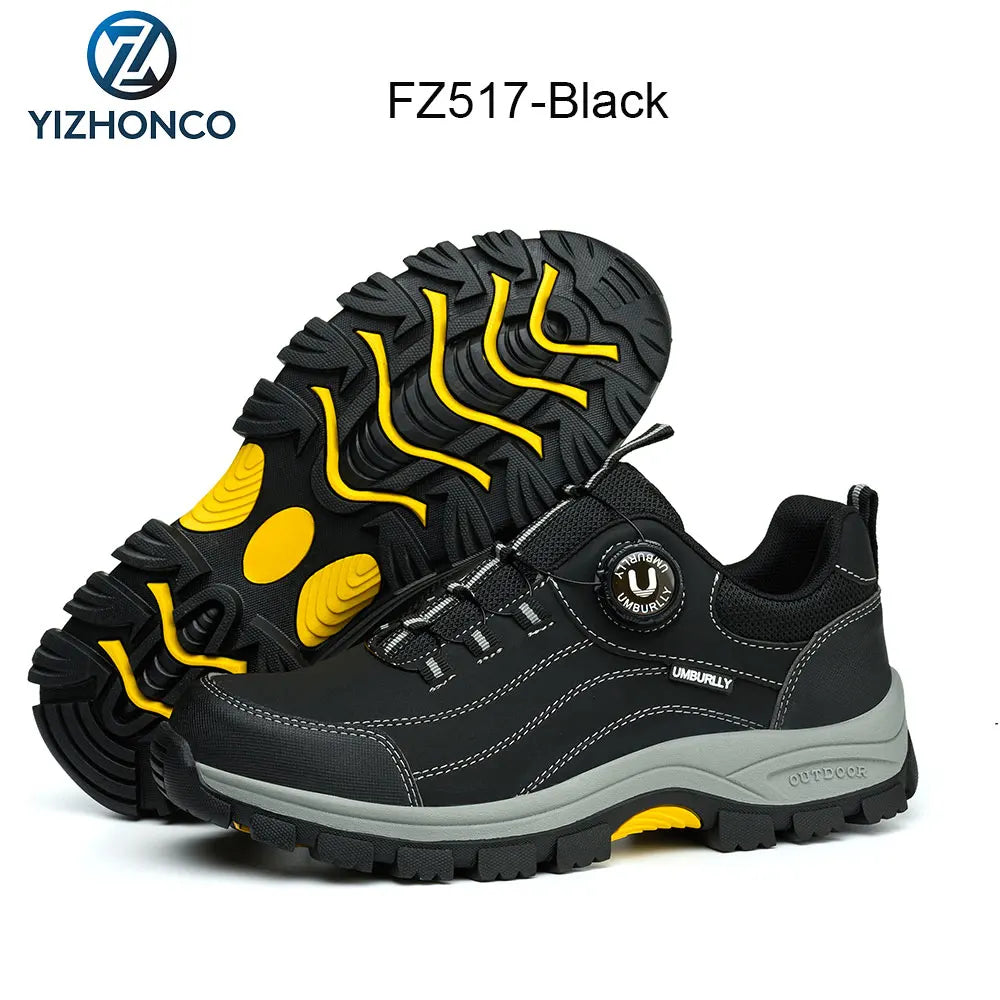 YIZHONCO Autumn Safety Shoes BOA Men Sneakers Steel Toe Cap Shoe Work Shoes Puncture-Proof Work Safety Shoes Boots