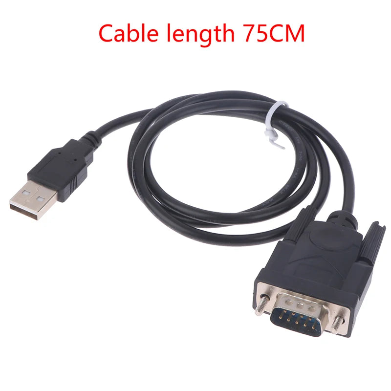 Adaptateur convertisseur USB RS232 vers DB 9 broches mâle, compatible avec Windows 7, 8 et 10 Pro, compatible avec divers périphériques série, câble de 75 cm