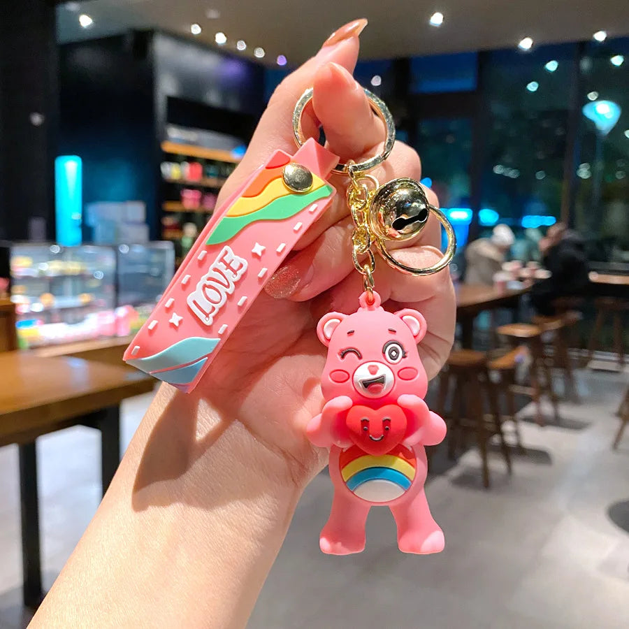 Grumpy Bear Keychain Kawaii Cares Bears Anime Cute Girls Creative Bag Doll Pendant Car Keychains Cartoon Fashion Toy Women Gift