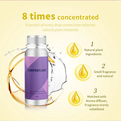 Diffuseur d'huiles essentielles 100 ml, Collection hôtel, Huile aromatique, Désodorisant pour voiture, Parfum, Humidificateur pour la maison et le bureau