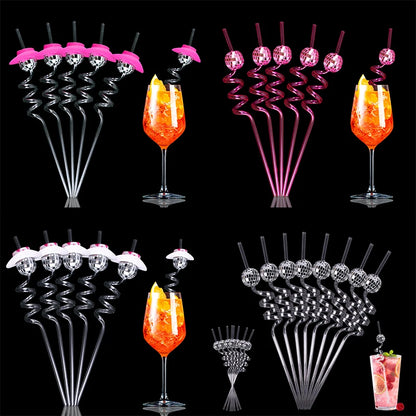 6pcs Mini Disco Cowgirl Hat Disco Plastic Straw 70s Disco Party Decoration Bachelorette Party Western Cowgirl Birthday Supplies