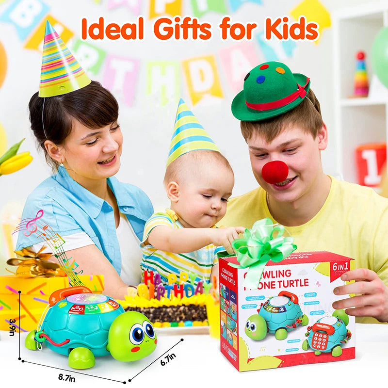 Jouets pour bébés de 6 à 18 mois : musique, tortue rampante, son lumineux, musique, jouet pour filles et garçons, jouets éducatifs pour l'apprentissage précoce, cadeaux pour nourrissons et tout-petits