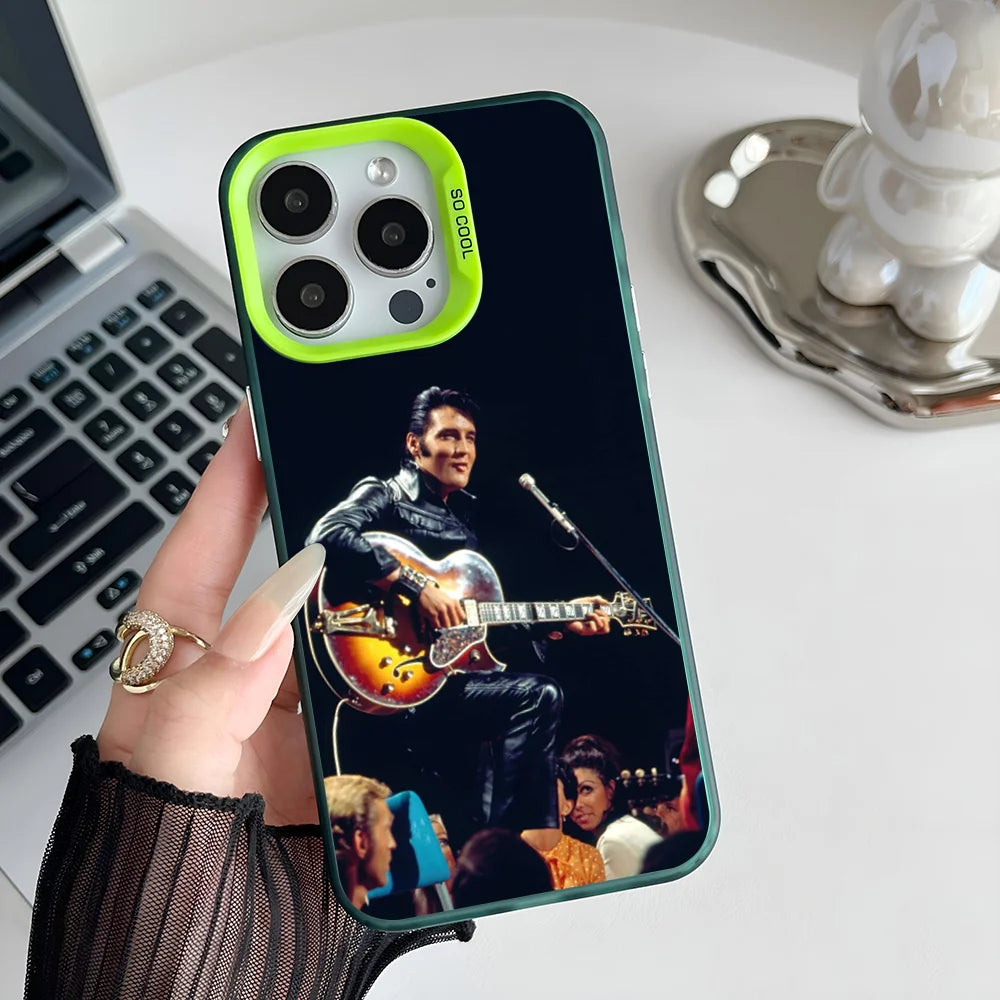 Epc Super Cool E-Elvis Presley Phone Case IMD Phone Case For IPhone 16 15 14 13 12 11 Pro Max Plus Color Silver Cover