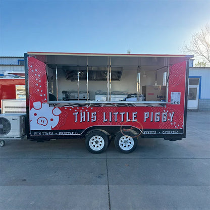 Outdoor Food Trailer for Sale Fashionable Aesthetically Pleasing Fully Equipped Mobile Kitchen Catering Business