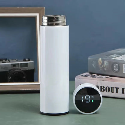 Stainless Steel Thermal Bottle with Digital Thermometer 500ml Led Digital Temperature Display Thermos Intelligent Water Bottle