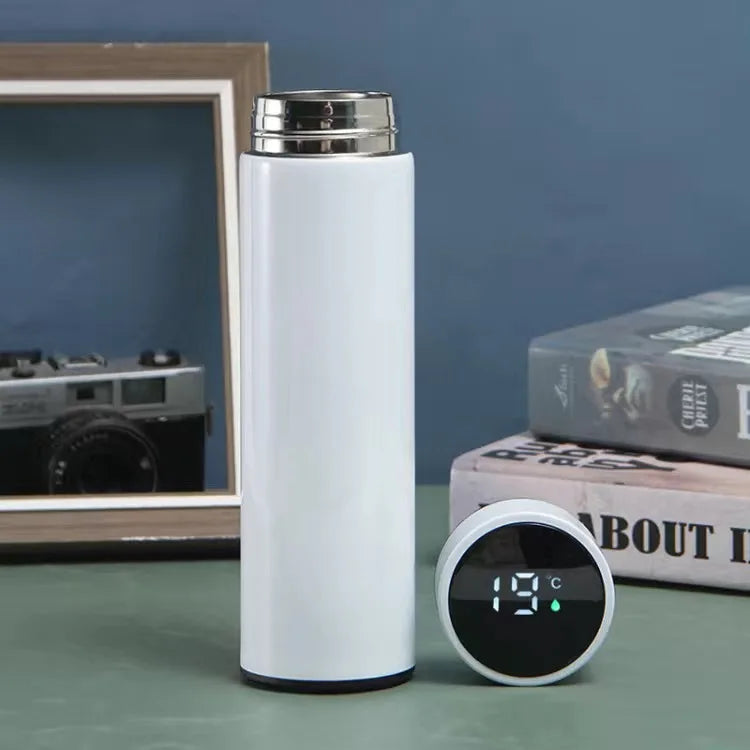 Stainless Steel Thermal Bottle with Digital Thermometer 500ml Led Digital Temperature Display Thermos Intelligent Water Bottle
