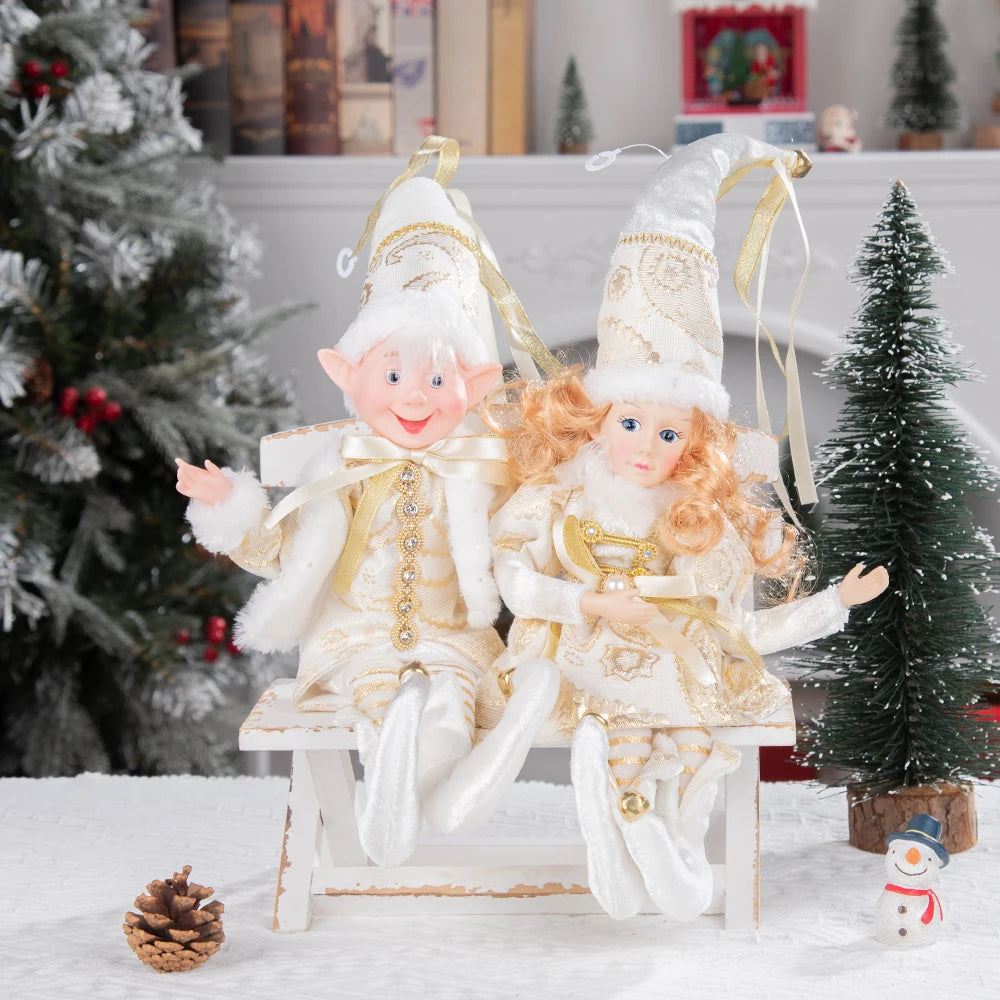 1 Pair Christmas Tree Decorations Cute Angel Doll Girl Pendant Navidad 2024 New Year Christmas Tree Ornaments Xmas Gift For Kids