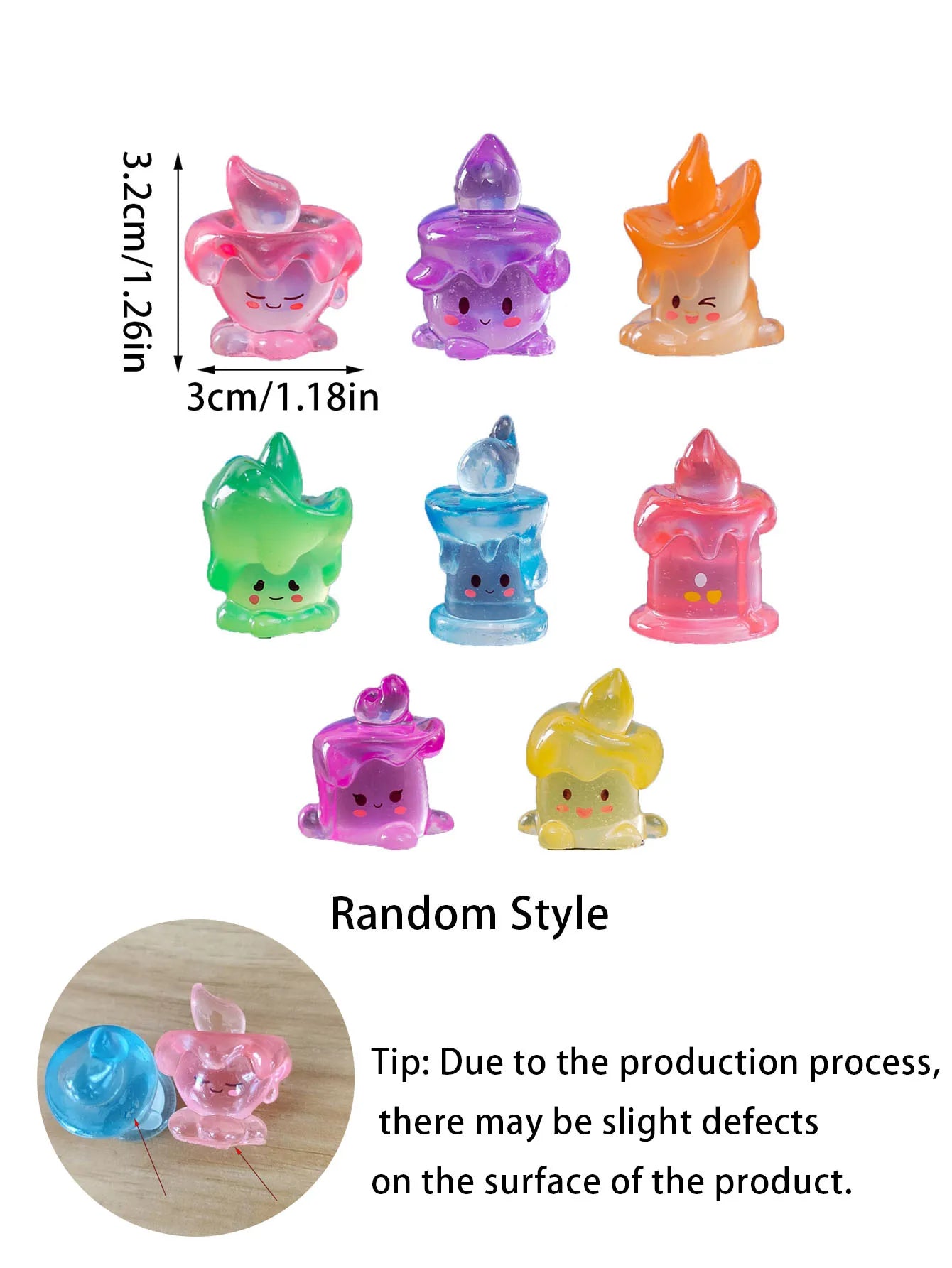 10pcs Halloween Luminous Mini Resin Candles Glow in The Dark Halloween Candelabra Miniature Ghost Candle Decor for Halloween Par