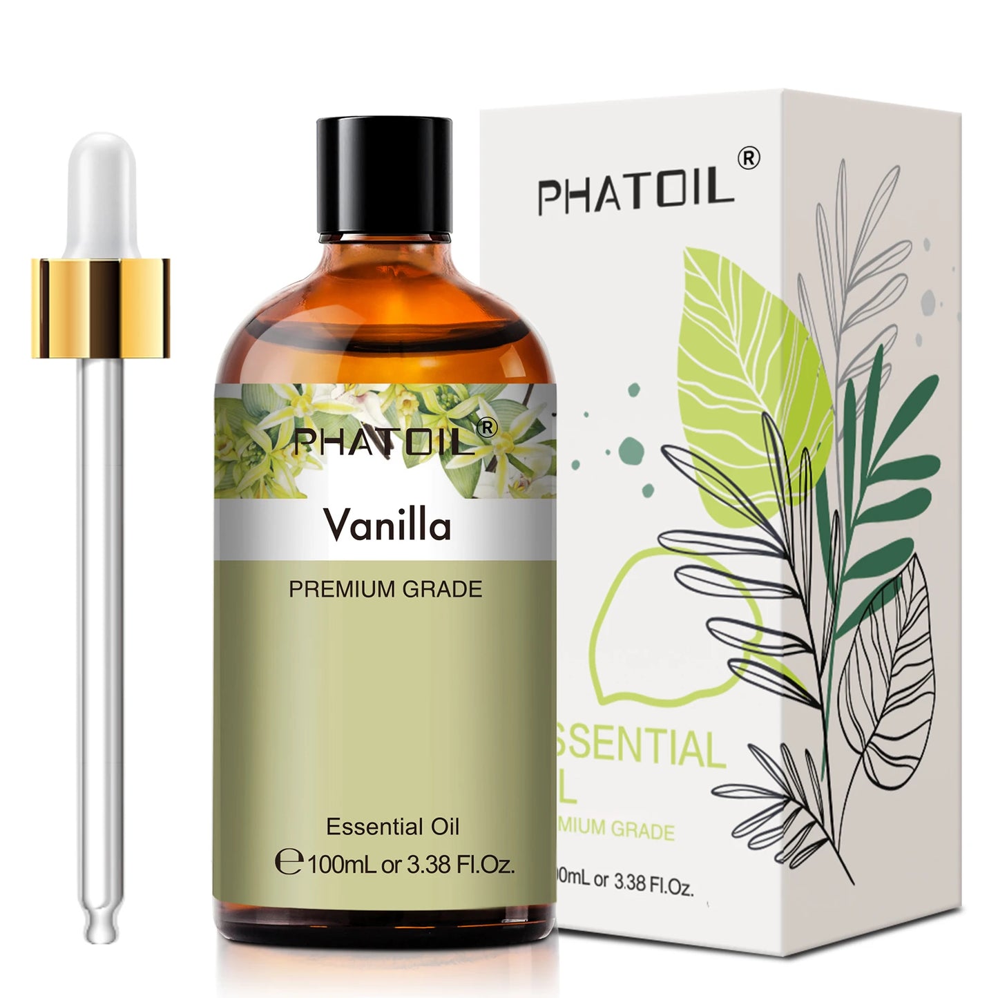 Huile essentielle d'eucalyptus PHATOIL 100 ml pour la peau, lavande, vanille, jasmin, citron, bergamote, huile aromatique pour la fabrication de bougies d'aromathérapie