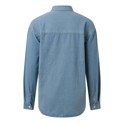 Chemises en jean décontractées et tendance, poches sauvages, style coréen, automne-été, chemisiers pour femmes, hauts minimalistes pour dames, nouvelle collection 2024