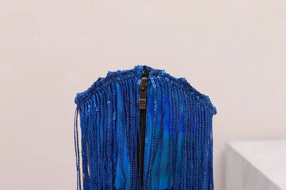 Bottes western à sequins et pompons, noires et argentées, courtes, en peluche, automne/hiver, talon de 6,5 cm, style bohème, hauteur genou, pointures 36 a 46.