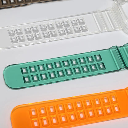 Watchband Case for Fitbit Versa 4 Versa 3 Adjustable TPU Rugged Smart Watch Clear Protective Cover Wristband for Fitbit Versa 3