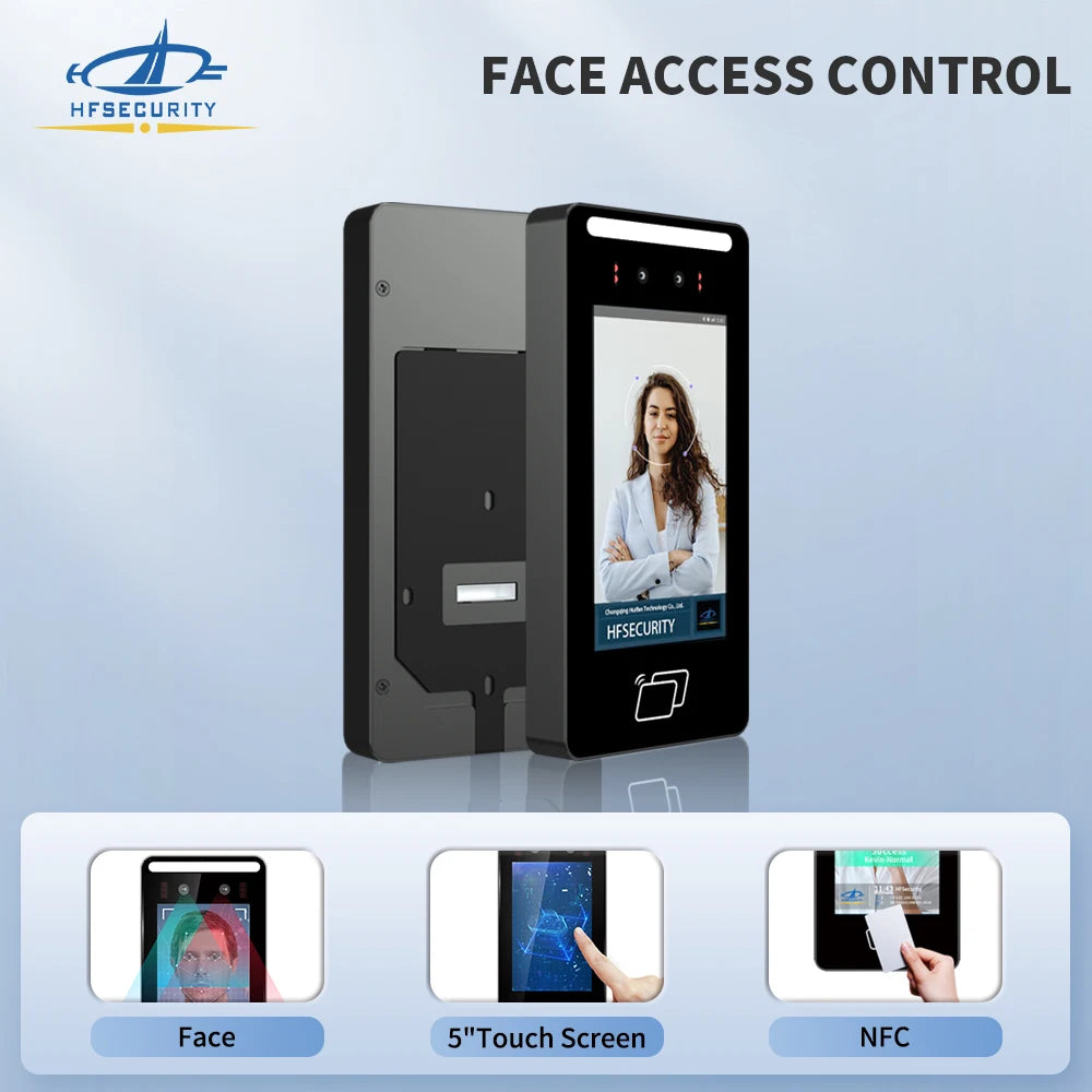 HFSecurity FR05 lecteur de carte RFID à reconnaissance faciale tout-en-un Wifi système de contrôle d'accès de présence lecteur de détection de visage