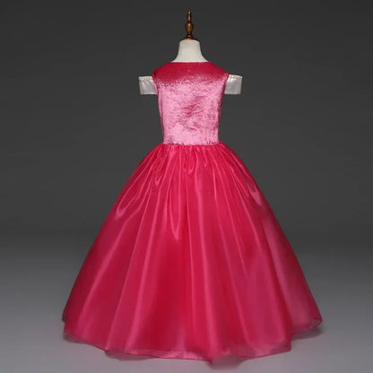 Fantasy Girls Sleeping Beauty Aurora Cosplay Princess Dress Kids Halloween Carnival Birthday Costume Party Clothing 3-10Years