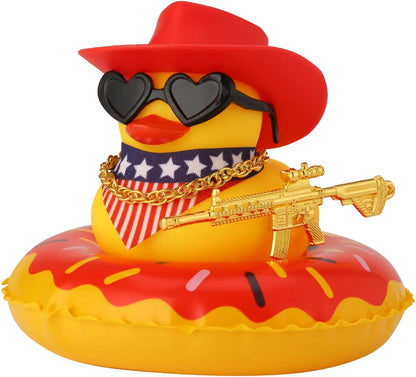 Cowboy Hat Rubber Ducks Toys Office Car Decoration Cute Summer Duck Duckling for Birthday Party Supplies Gifts for Friends Kids