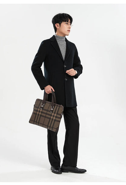 Autumn and Winter Mid-Length Western-Style Business Reversible Woolen Coat Men's 100% Wool Handmade Coat Cashmere Overcoat Coat