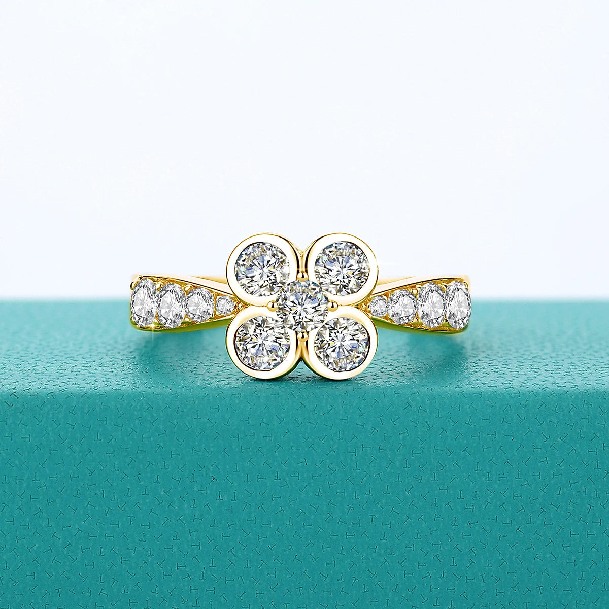 0.9CT Moissanite Ring for Women D VVS1 Round Diamond Double Halo Ring Engagement Christmas 925 Sterling Silver Wedding