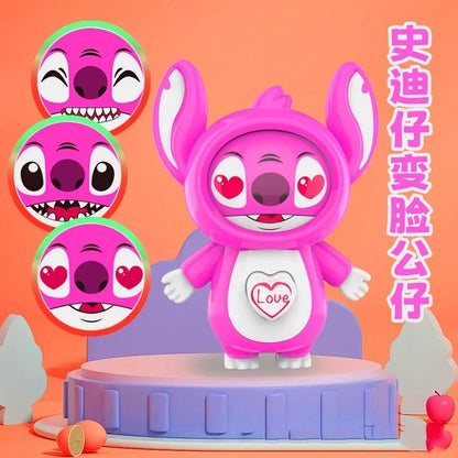 Stitch Funny Face Changing Toy Automatic Press Switch Expression Changer Stress Relief Fidget Toy For Kids Adults