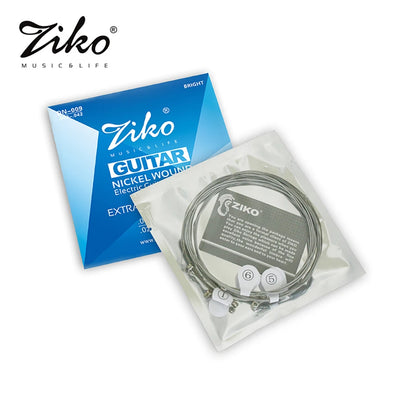 10 jeux de cordes de guitare électrique série Ziko DN, noyau Hexagonal, enroulement en alliage nickelé 009-042/010-046, vente en gros