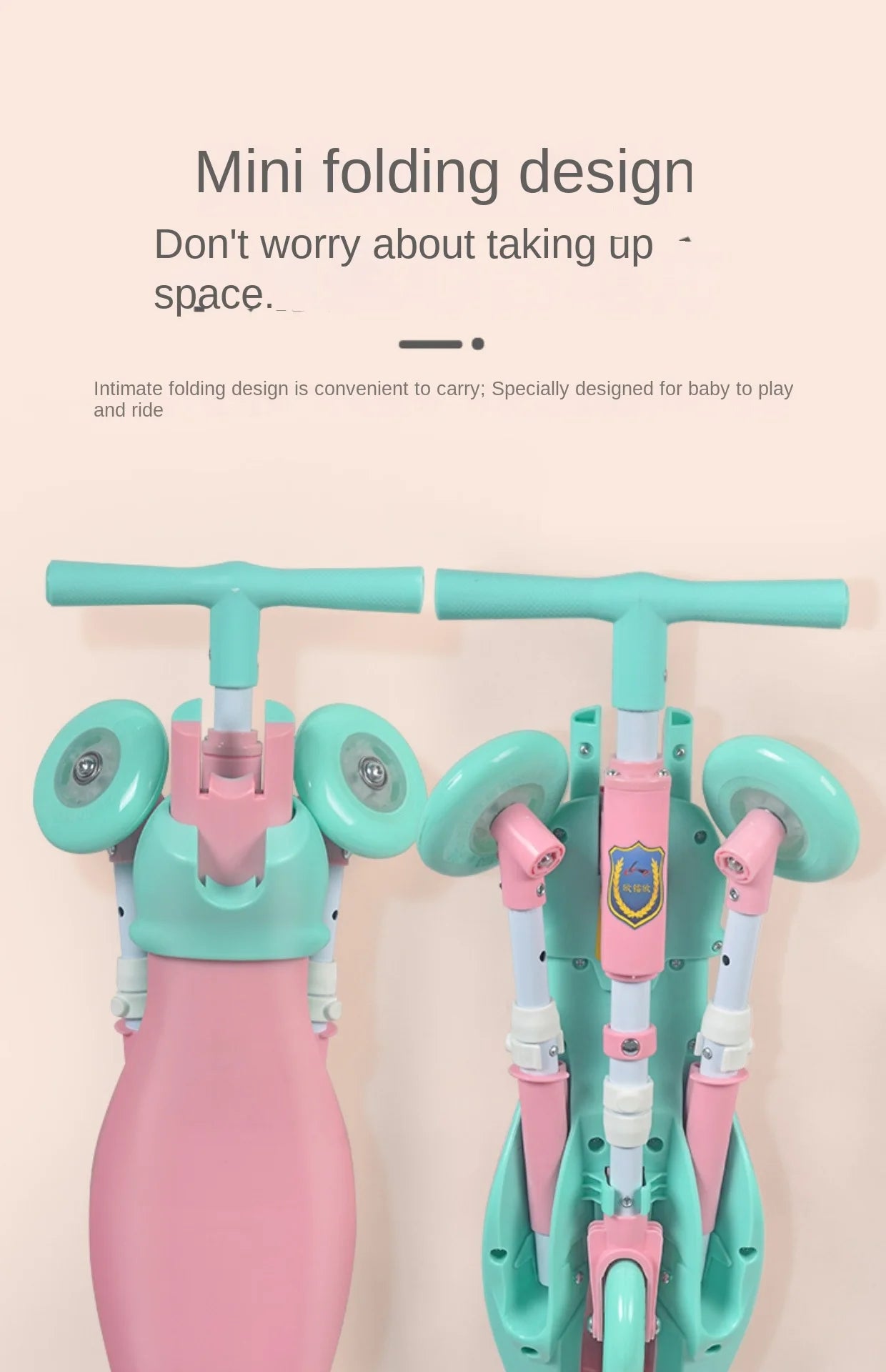 New liftable children's folding large mantis car three-wheeled scooter baby walker 1-6 years old yo-yo car