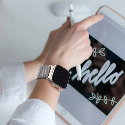 Milanese Loop strap for Fitbit versa 4 3 Band Sense/Lite Magnetic watchband correa Stainless Steel metal Bracelet Fitbit versa 2