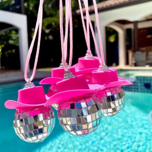 Porte-clés boule disco à suspendre au rétroviseur, accessoire de décoration pour sac ou voiture