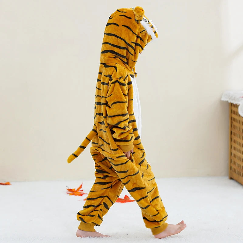 Pyjama en flanelle de carnaval pour enfants, combinaison, combinaison, dessin animé, vêtements d'hiver, Halloween, pour garçons et filles, famille