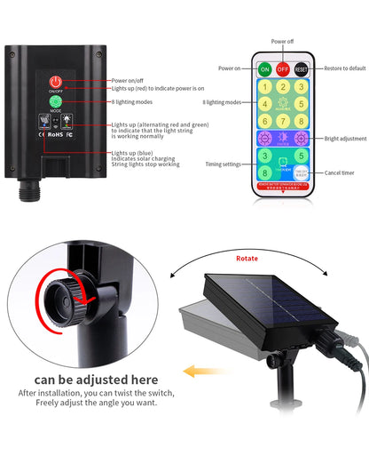 Energy Saving LED Outdoor Garden String Lights 10M 20M 30M 50M 100M Solar/EU/US Plug Charging LED Christmas Lawn Luminous Lamp