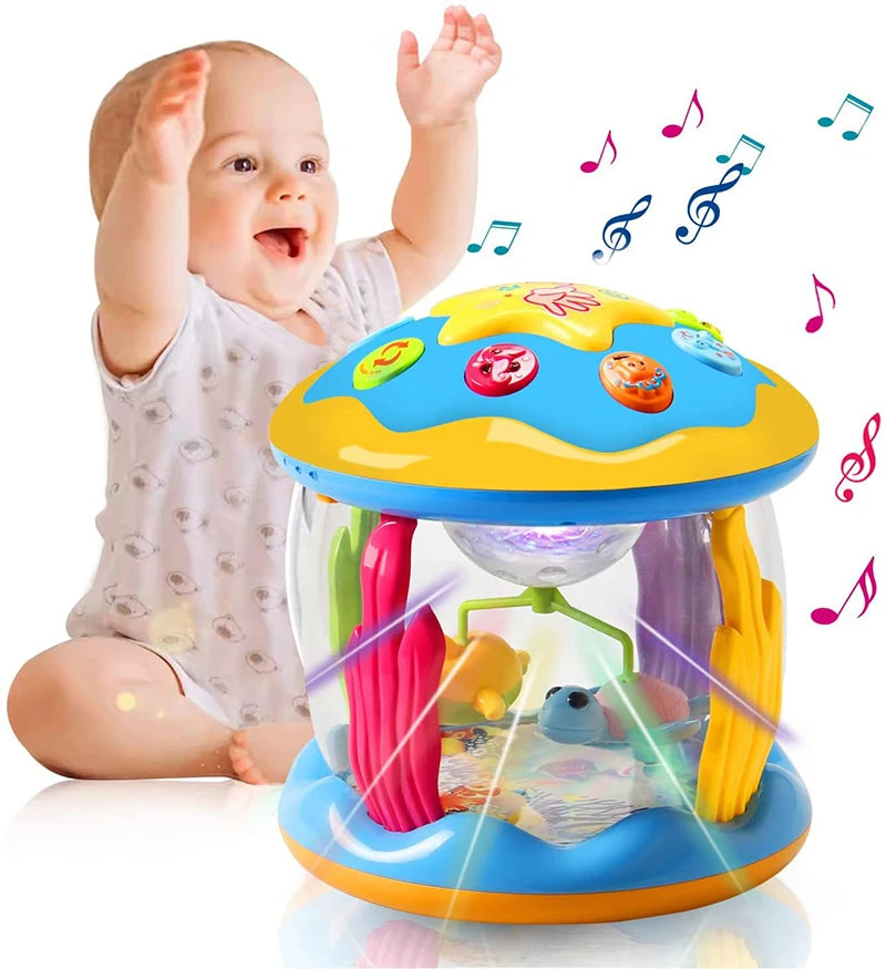 Jouets pour bébés de 1 à 3 ans, projecteur rotatif lumineux océanique, jouets musicaux, jouets sensoriels éducatifs précoces Montessori pour tout-petits, cadeaux