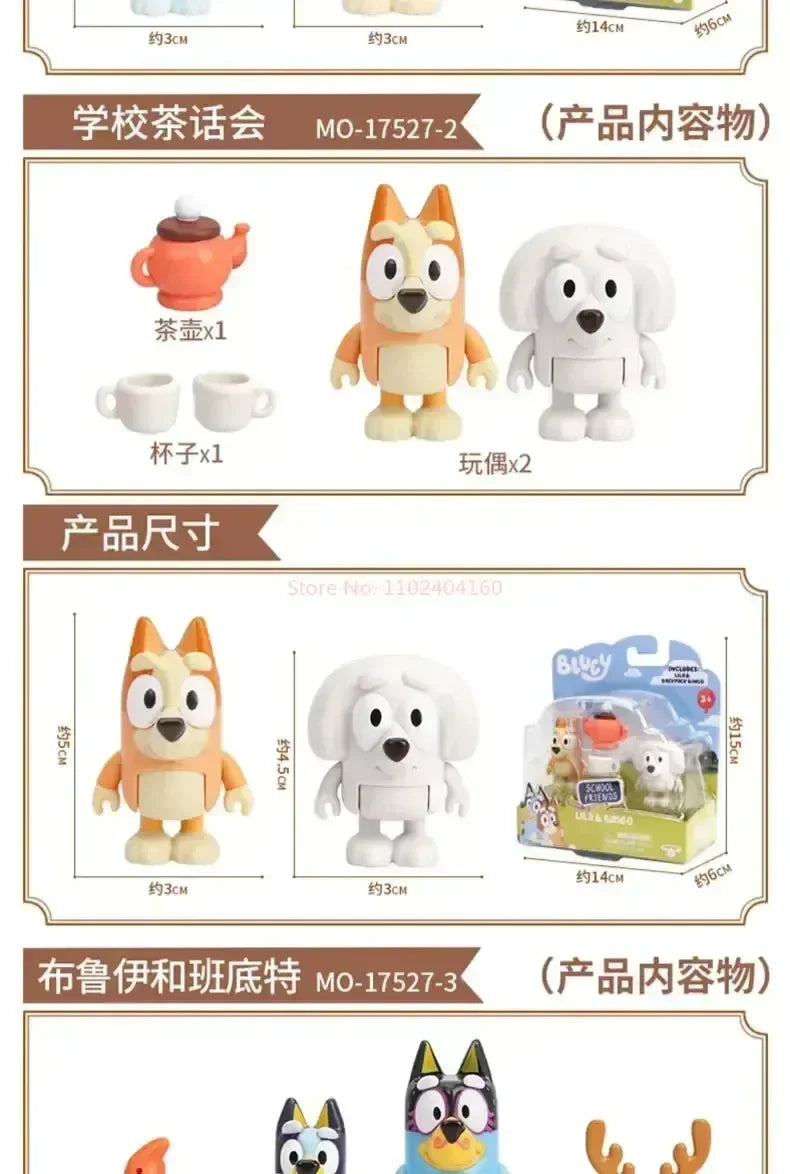 Muse Moose Bluey Family Toy Bluey And Friends Bingo Bandit Doll Doll Ornaments Children's Birthday Gift Play House Toy Ornaments