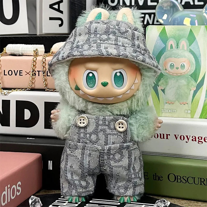 For 15-17cm Labubu Luxury Dress Set Fashion Clothes Pants Hat Outfit  Labubu V1 V2 Doll DIY  Clothing designer Toys Accessories