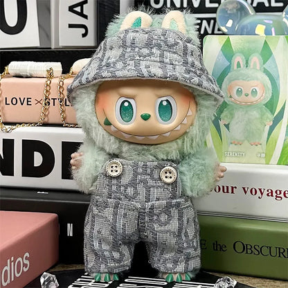 For 15-17cm Labubu Luxury Dress Set Fashion Clothes Pants Hat Outfit  Labubu V1 V2 Doll DIY  Clothing designer Toys Accessories