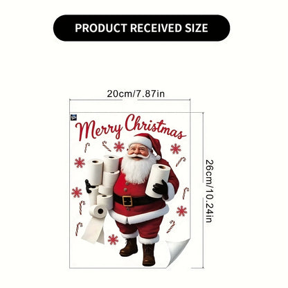 1 feuilles joyeux noël Santa toilette autocollants amovibles PVC pour la décoration intérieure toilette décalcomanie Navidad Natal nouvel an décors cadeau 2026