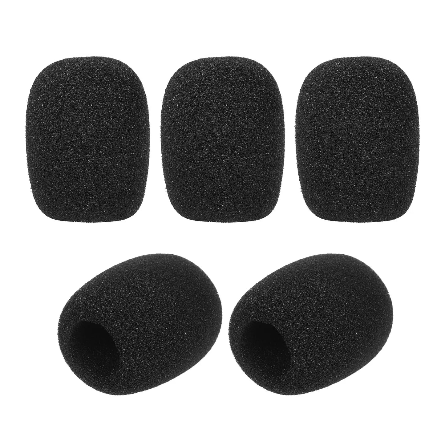 Mini bonnettes anti-vent pour microphone, protections en mousse pour micro-casque, noir, lot de 5 pièces