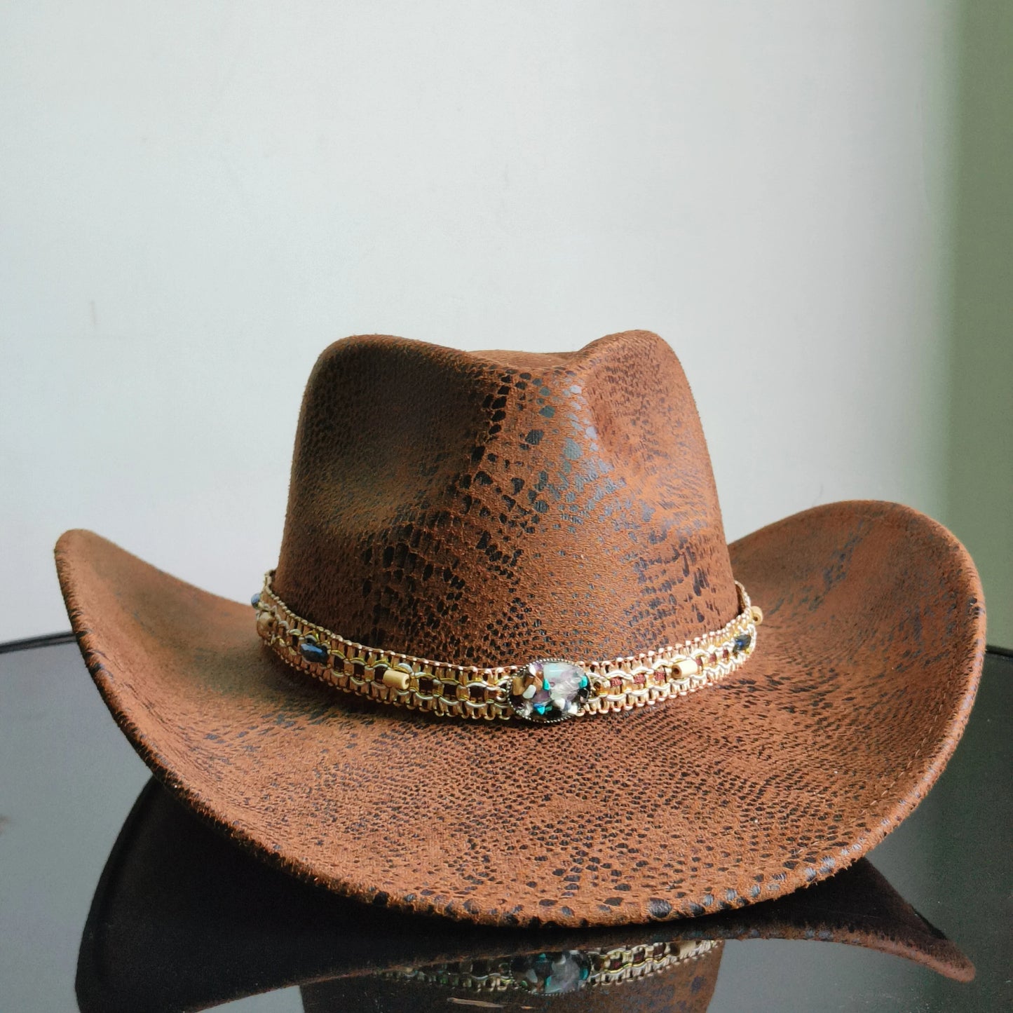 Faux Leather Western Cowboy Hats Men Women retro cowboy hats big brim cowgirl hat knight hat men chapeau ковбойская