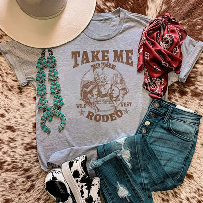 Cowboy Rodeo Graphic Tees Women Vintage Country Music Tshirt Cowgirl Cute Funny Western T-shirts Outfits Female Retro Shirt Tops
