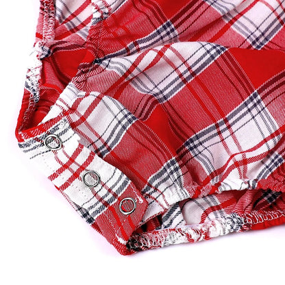 Baby Boys Cowboy Costume Halloween Western Cospaly Clothing Rodeo Birthday Party Clothes Plaid Romper Sets with Scarf and Hat