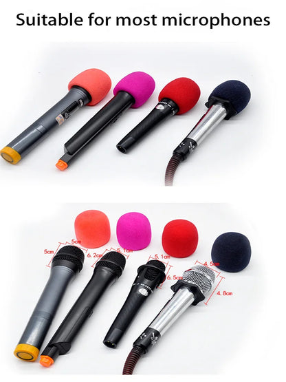 Housse de protection pour microphone sans fil, colorée, coupe-vent, anti-salive, lavable, en mousse éponge, pour la plupart des microphones (3,5 x 7 cm)