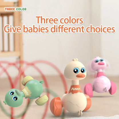 Baby Toy Swing Duck Toy Cartoon Press Vehicles Glide Animal Inertia Pull Back Cars Early Education Toys for Toddlers Boys Girls