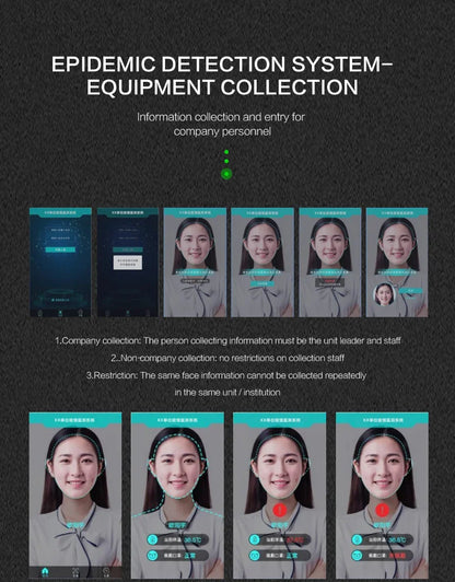 Terminal de présence de temps de reconnaissance faciale infrarouge dynamique large HD avec plate-forme de mamagement cloud