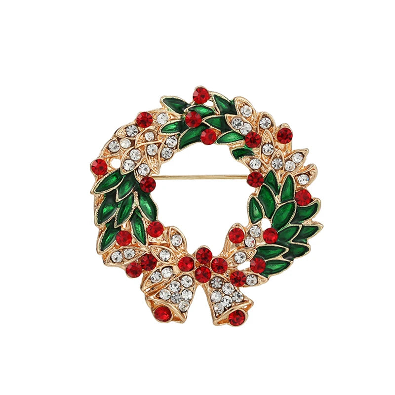 Broches de noël pour hommes et femmes, chapeau de père noël, gants, cloches, chaussettes, costume en strass, broches métalliques, Badges, cadeau du nouvel an, 2022