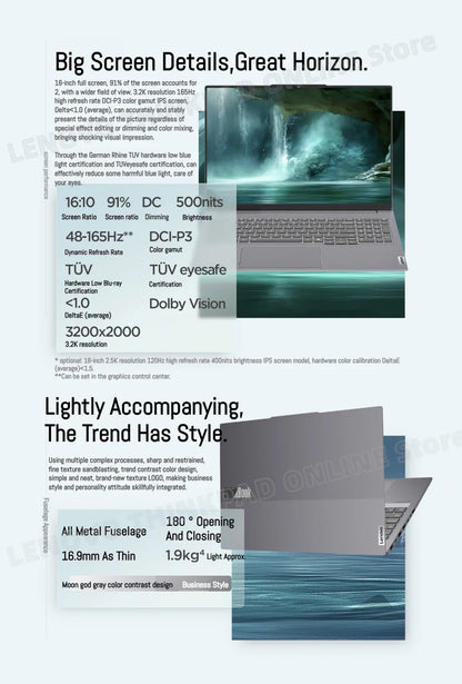 Lenovo laptop ThinkBook 16+ 2025 laptop U5 225H/U7 255H/U9 285H 32G+1TB SSD 16'' 3.2K 165Hz