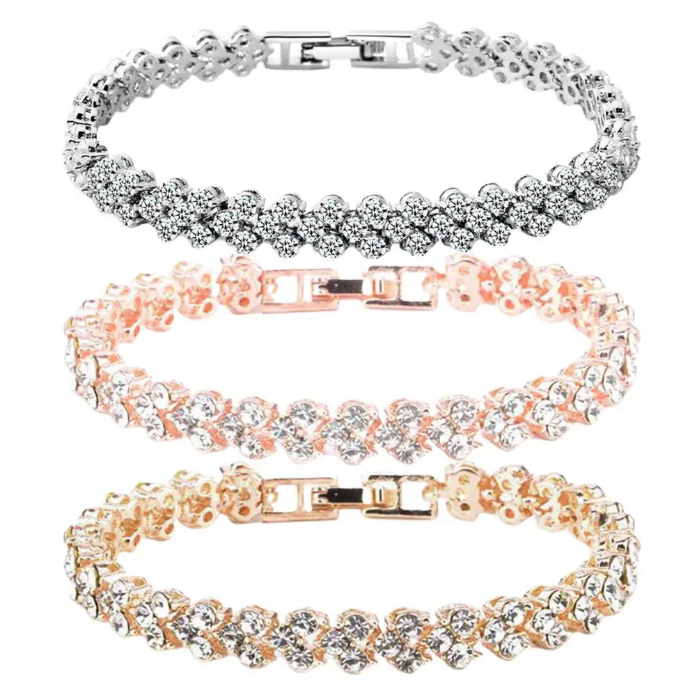 Bracelet élégant pour femme, chaîne en zircon cubique, strass brillants incrustés, cadeau idéal