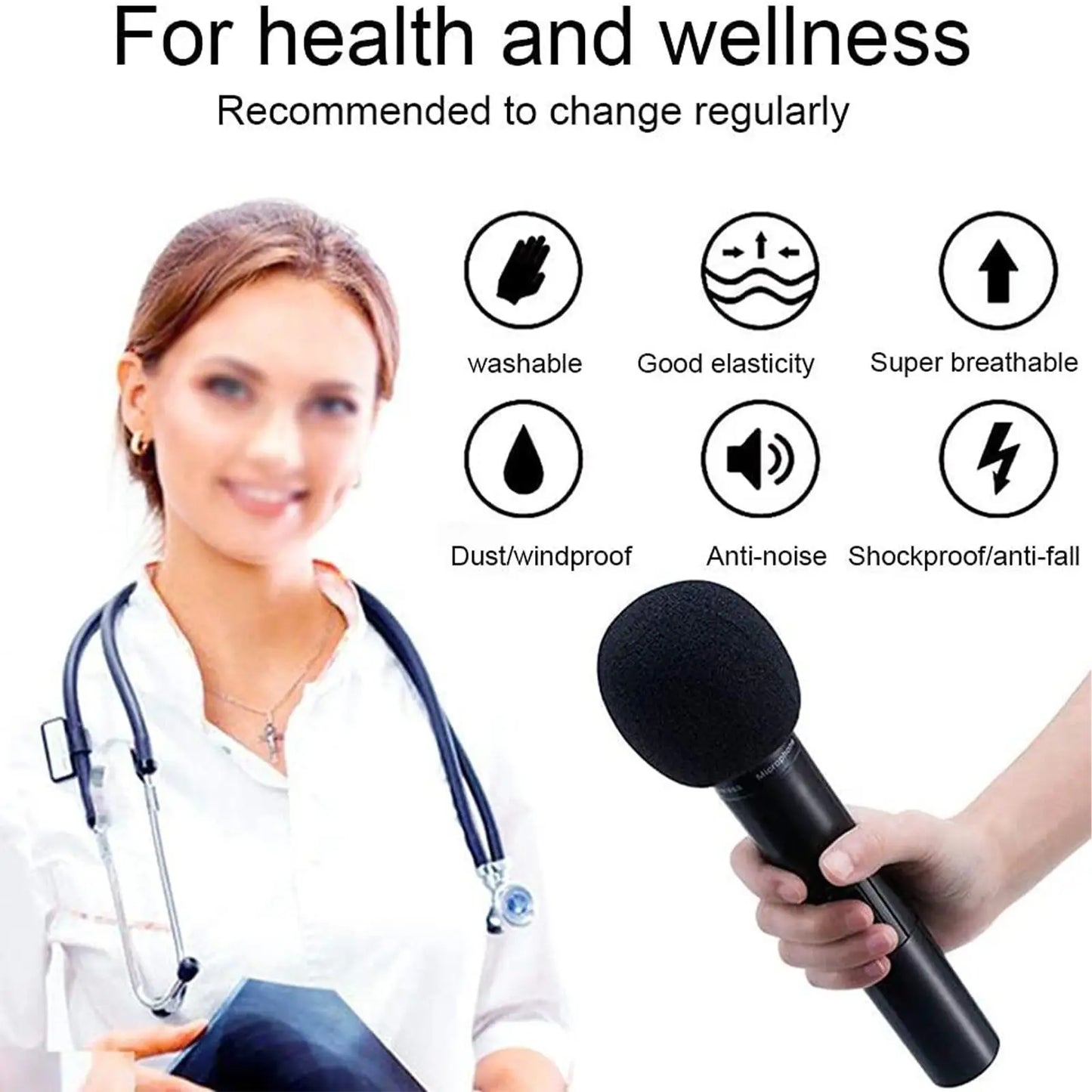 Microphone Inner-foam for shure SLX24 PGX24 PG58 BETA58A Mic Cover Professional Studio WindScreen Sponge Microphone Cap