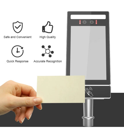 Meilleure vente qualité montage mural 8 pouces reconnaissance faciale dispositif de contrôle d'accès biométrique contrôle d'accès NFC contrôle d'accès QR