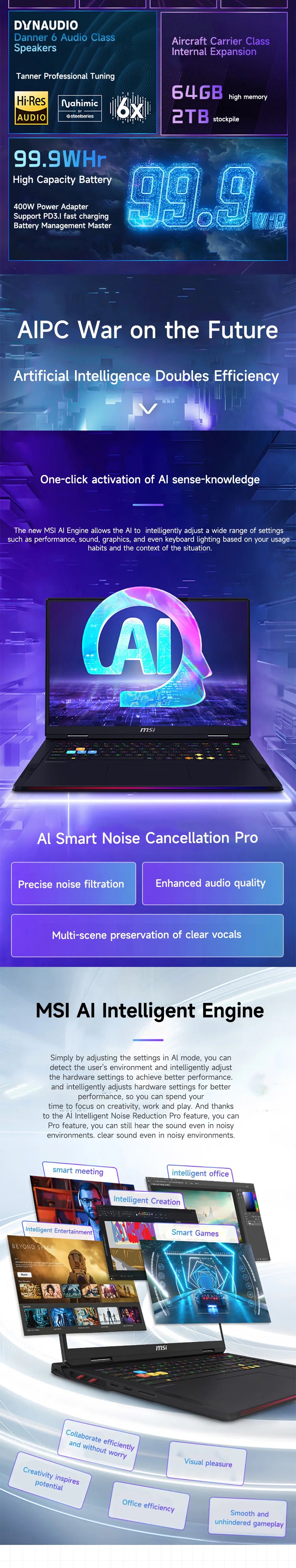 2025 MSI Raider A18 HX Gaming Laptop 18 Inch Mini LED 4K 120Hz UHD+ Screen Netbook AMD R9-9955HX3D 64GB 2TB RTX5080 Notebook PC