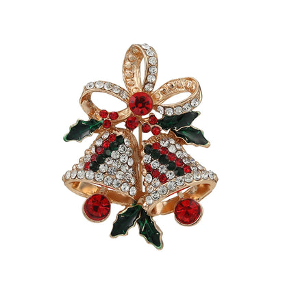 Broches de noël pour hommes et femmes, chapeau de père noël, gants, cloches, chaussettes, costume en strass, broches métalliques, Badges, cadeau du nouvel an, 2022